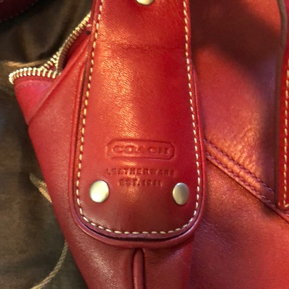 Coach Red Hobo Bag - Picture 2 of 8
